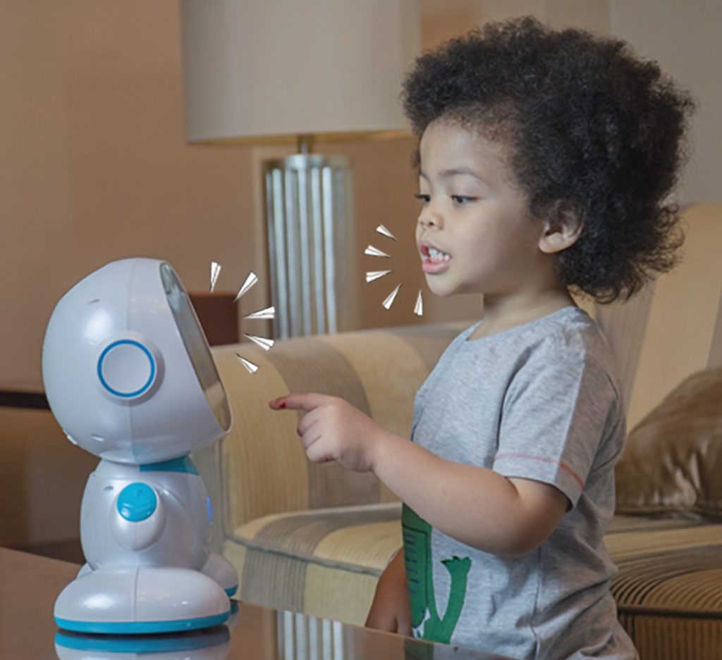 Misa robot interacting with a kid