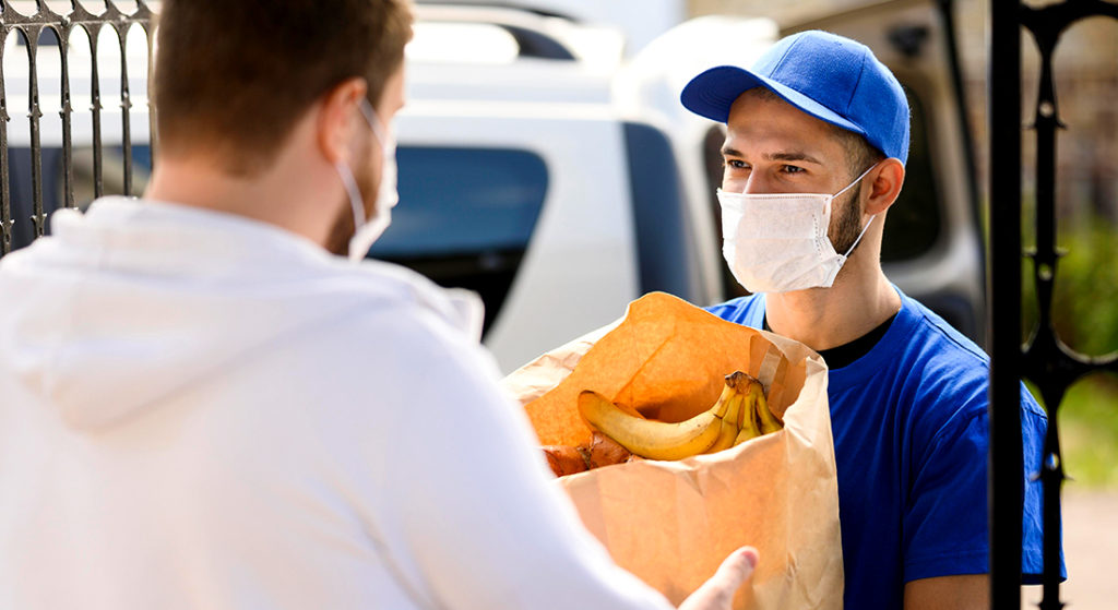 a person providing groceries