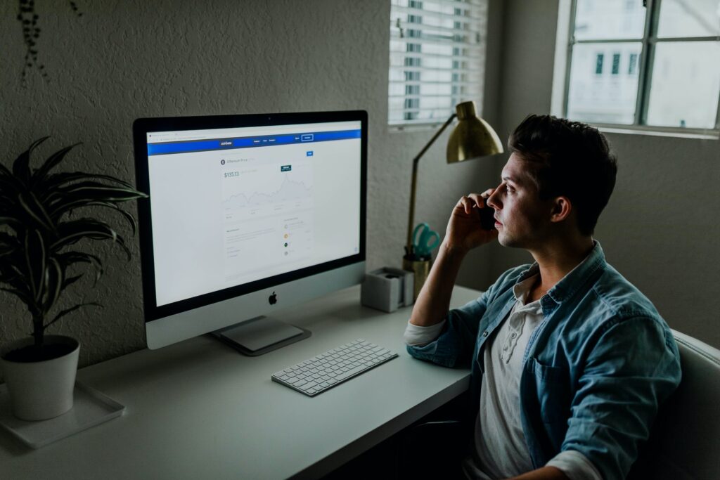 A guy working from home(Business during coviid-19)